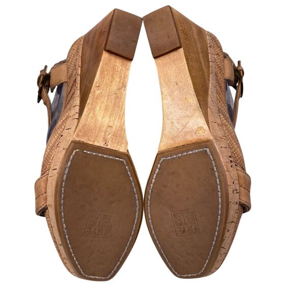 Frye Women’s Bridget Ornament Brown Wedge Sandal Size US 10 - Picture 9 of 13